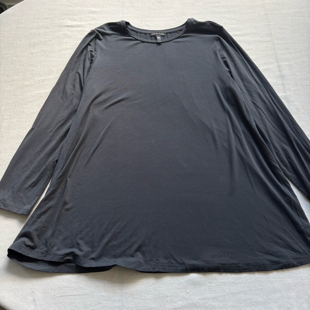 Eileen Fisher Tencel Crew Neck Long Sleeve Jersey Top XL | Minimal